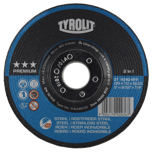 Meule, 6" x 9/32", Arbre 7/8", Type 27 Maritime Industrial Rubber