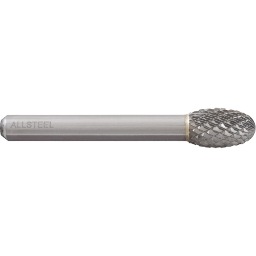 Fraise au carbure ovoide ALLSTEEL, SE-3, 3/8" dia., 1/4" Tige, 5/8" Prof. de la coupe Maritime Industrial Rubber