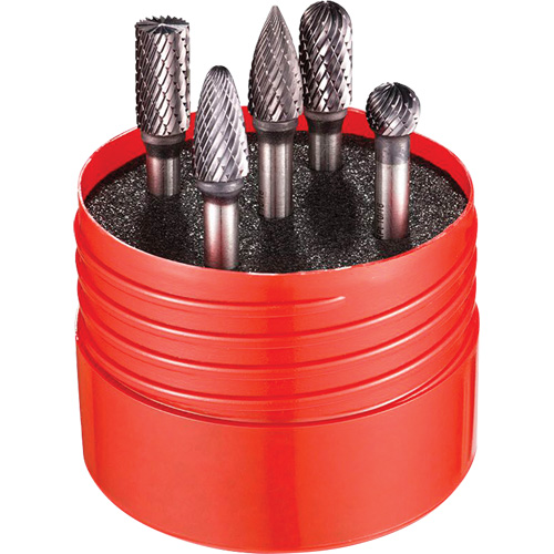 Double Cut Rotary Burr Set, 5 Pieces Maritime Industrial Rubber