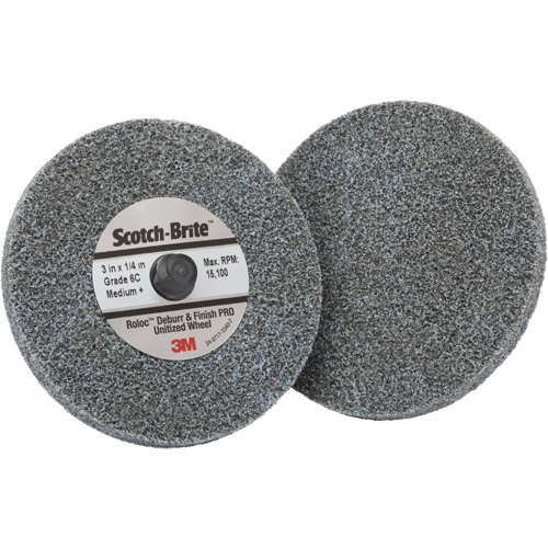 Roloc Deburr & Finish Pro TR Unitized Wheel, 3" x 1/4", Medium Grit, Ceramic Maritime Industrial Rubber