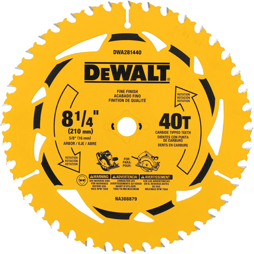 Cross Cutting Circular Saw Blade, 8-1/4", 40 Teeth, Wood Use Maritime Industrial Rubber