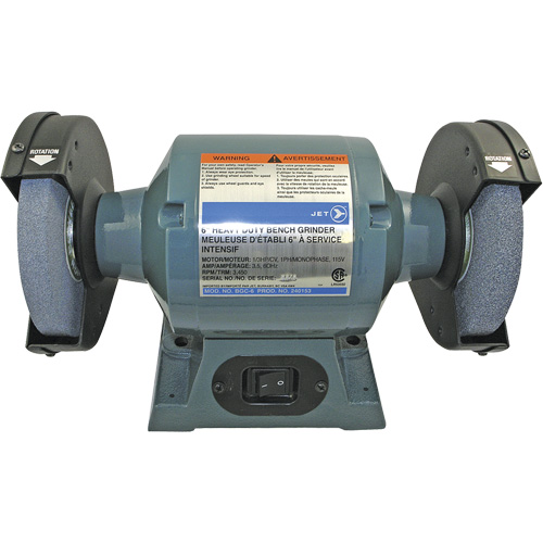 BGC-6 Heavy-Duty Bench Grinder, 6" Wheel Diameter, 1/3 HP Maritime Industrial Rubber
