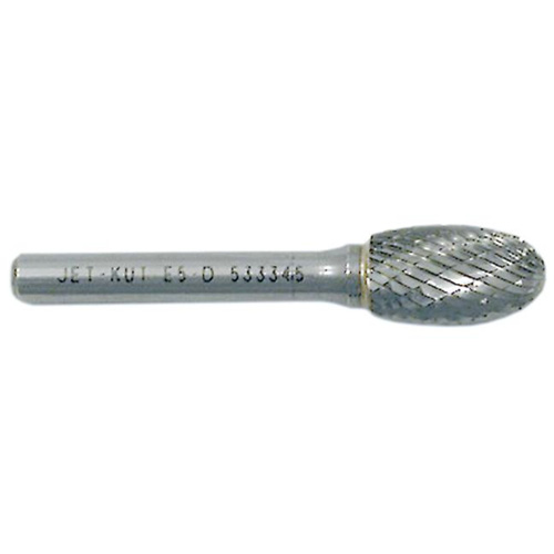Oval Shape Bur, 1/2" Dia., 1/4" Shank, 7/8" Depth of Cut Maritime Industrial Rubber
