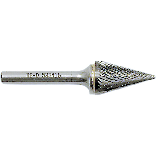 M4-D JET-KUT&reg; Cone Shape Burr, 3/8" Dia., 1/4" Shank, 5/8" Depth of Cut Maritime Industrial Rubber