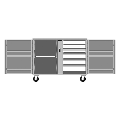 &eacute;tabli roulant, 49-7/8" la x 40-5/8" h x 26-7/8" p, Capacit&eacute; de 24,6 pi³ Maritime Industrial Rubber