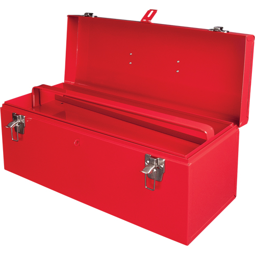 ATB100 Portable Tool Box with Metal Tool Tray, 8-3/4" D x 21" W x 9" H, Red Maritime Industrial Rubber