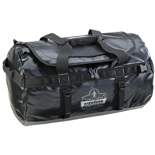 Water Resistant Duffel Bags, Vinyl, 1 Pockets, Black Maritime Industrial Rubber