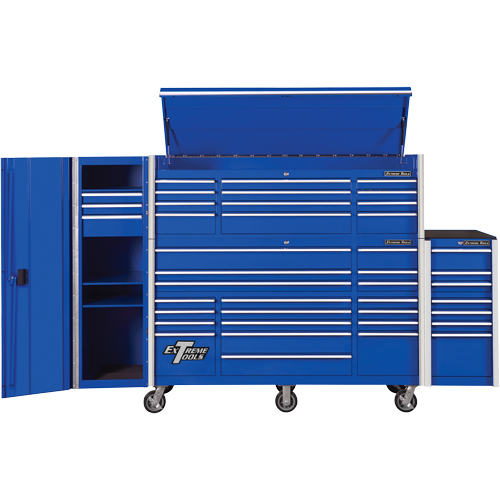 Armoire lat&eacute;rale s&eacute;rie RX, 3 tiroirs, 19" la x 25" p x 61" h, Bleu Maritime Industrial Rubber