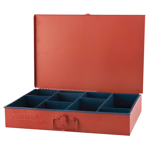 Compartment Box With 12 Adjustable Compartments, 12" D x 18" W x 3" H, Red Maritime Industrial Rubber