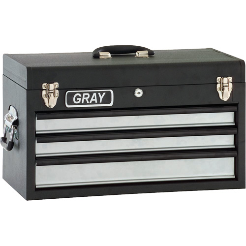 Tool Box - 3 Drawers, 10" D x 20-1/2" W x 12" H, Black Maritime Industrial Rubber