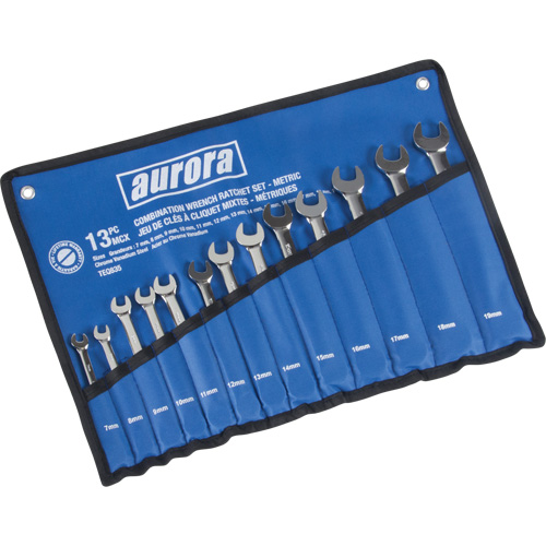 Fixed Head Wrench Set, Combination, 13 Pieces, Metric Maritime Industrial Rubber