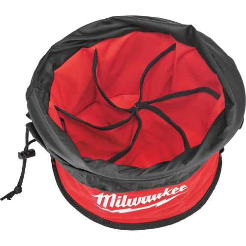 Sac range-tout style parachute, 11-4/5" lo x 11-4/5" la x 11" h, Nylon, Noir/Rouge Maritime Industrial Rubber