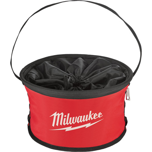 Sac range-tout style parachute, 11-4/5" lo x 11-4/5" la x 11" h, Nylon, Noir/Rouge Maritime Industrial Rubber