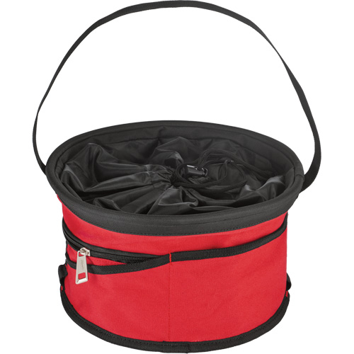 Sac range-tout style parachute, 11-4/5" lo x 11-4/5" la x 11" h, Nylon, Noir/Rouge Maritime Industrial Rubber