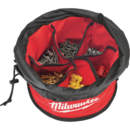Sac range-tout style parachute, 11-4/5" lo x 11-4/5" la x 11" h, Nylon, Noir/Rouge Maritime Industrial Rubber