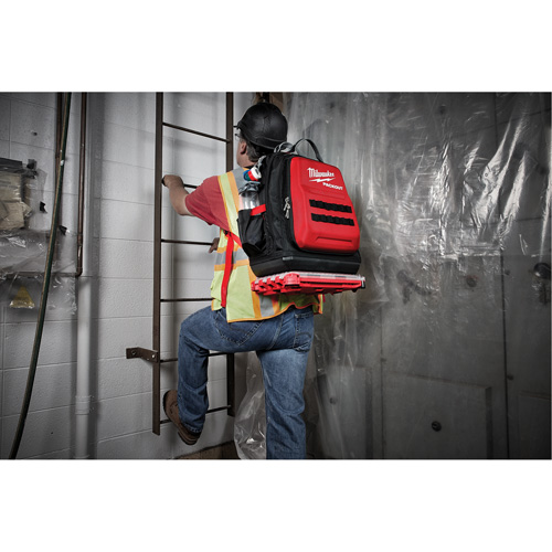 Sac &agrave; dos Packout, 15-3/4" lo x 11-4/5" la, Noir/Rouge, Balistique Maritime Industrial Rubber