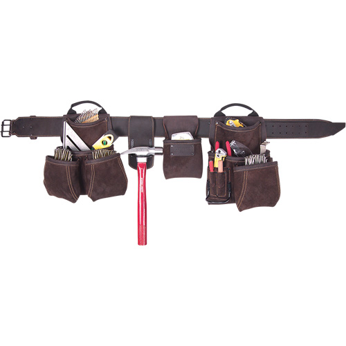 Deluxe Contractor's Tool Belt, Leather, Tan Maritime Industrial Rubber