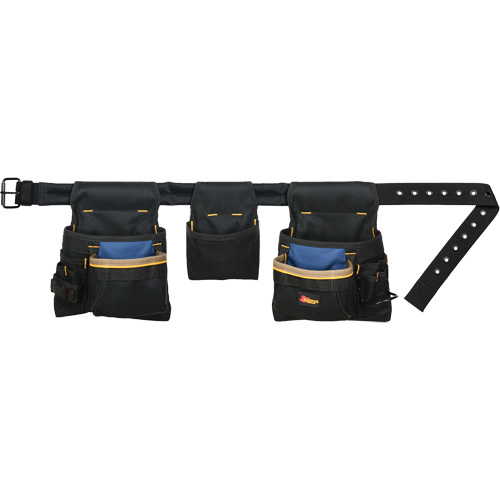 Deluxe Tool Belt Combo, Polyester, Black Maritime Industrial Rubber