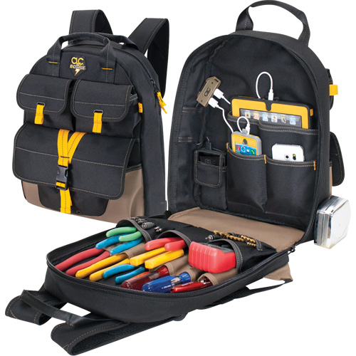 E-Charge Back Pack, 13-1/2" L x 5-1/4" W, Black, Polyester Maritime Industrial Rubber
