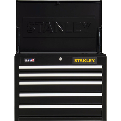 300 Series Tool Chest, 26" W, 5 Drawers, Black Maritime Industrial Rubber