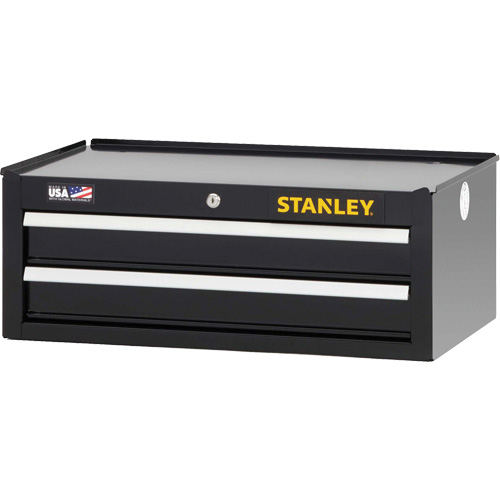 300 Series Middle Tool Chest, 26" W, 2 Drawers, Black Maritime Industrial Rubber