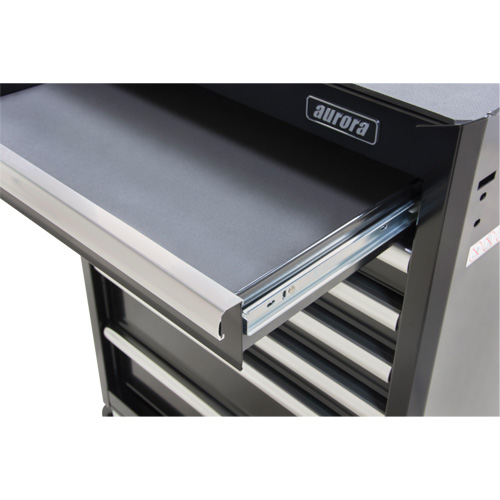 Industrial Tool Cart, 7 Drawers, 27" W x 18-3/4" D x 39" H, Black Maritime Industrial Rubber