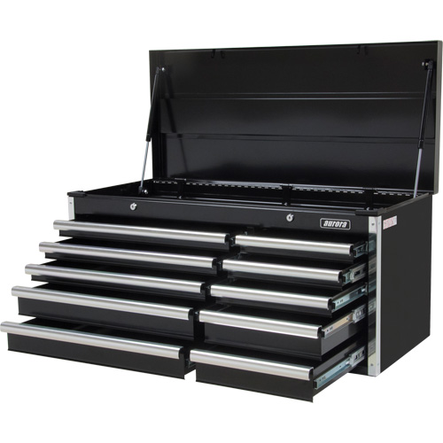 Coffre &agrave; outils industriel, 41" la, 10 tiroirs, Noir Maritime Industrial Rubber
