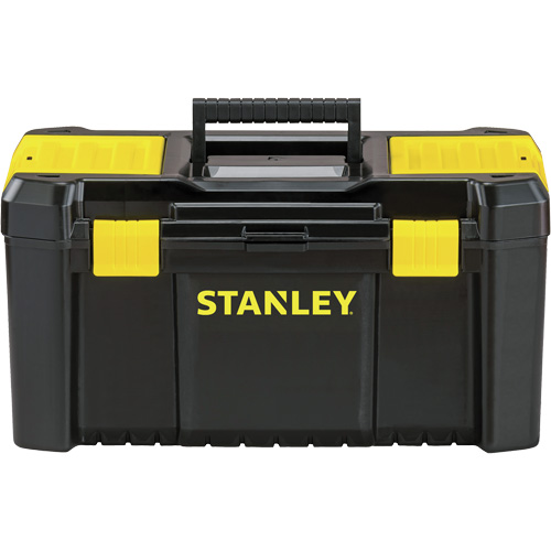 Essential&reg; Tool Box with Tray, 19" W x 9-7/8" D x 9-3/4" H, Black/Yellow Maritime Industrial Rubber