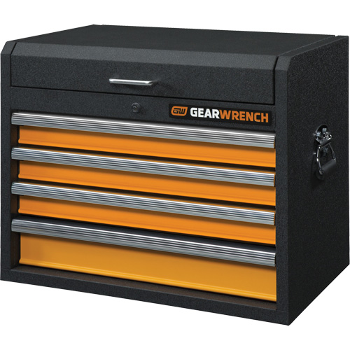 GSX Series Tool Chest, 26" W, 4 Drawers, Black/Orange Maritime Industrial Rubber