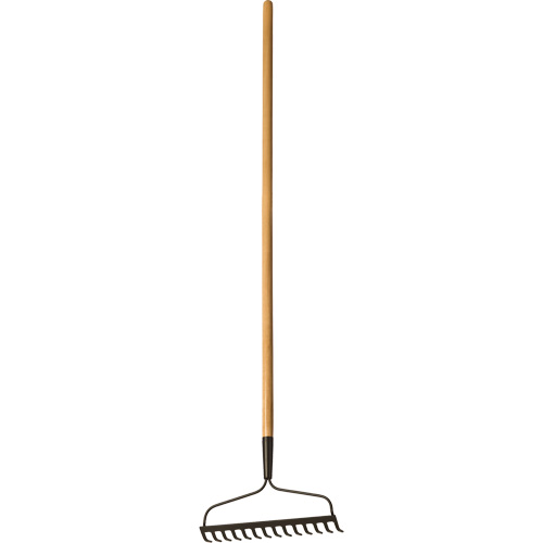 Bow Rake, Wood Handle, 51" L, 14" Blade, 14 Tines Maritime Industrial Rubber