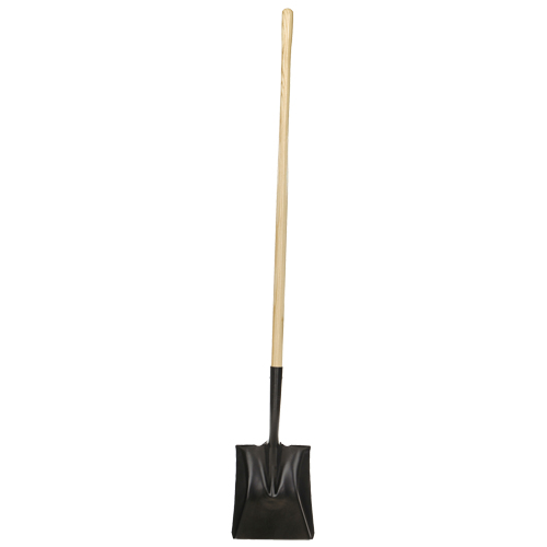 Pelle &agrave; bout carr&eacute;, Bois, Lame Acier durci, Manche en Droit, Longueur 49-1/2" Maritime Industrial Rubber