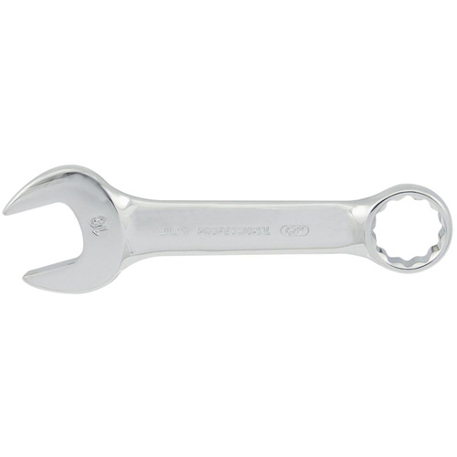 Cl&eacute; mixte courte enti&egrave;rement polie, 12 pans, 10 mm, Fini Chrome Maritime Industrial Rubber