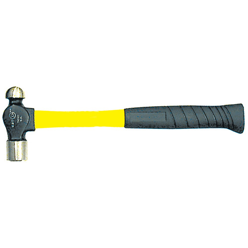 Marteaux &agrave; panne sph&eacute;rique avec manche en fibre de verre robuste, Poids de la t&ecirc;te 8 oz, Face Ordinaire, Prise Coussin&eacute;e Maritime Industrial Rubber