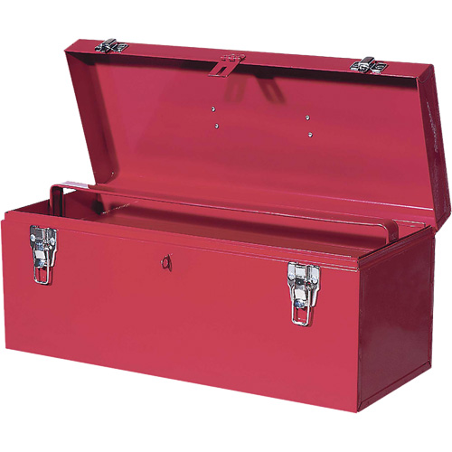 TB21 Boîte &agrave; outils en acier, 8-3/4" P x 20" la x 9-3/8" h, Rouge Maritime Industrial Rubber