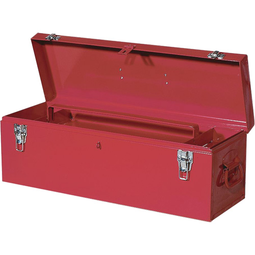TB26 Boîte en acier pour outils manuels, 8-3/4" P x 26" la x 9-3/8" h, Rouge Maritime Industrial Rubber