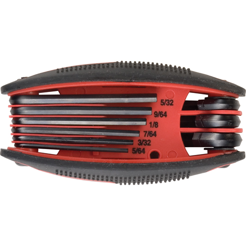 Folding Hex Key Set, 9 Pcs., Imperial Maritime Industrial Rubber