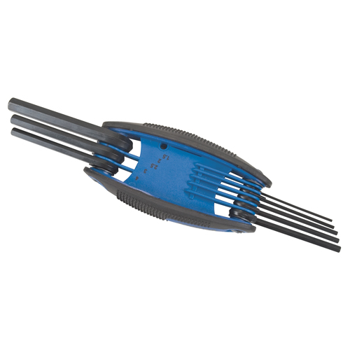 Folding Hex Key Set, 8 Pcs., Metric Maritime Industrial Rubber