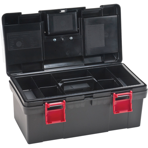 Plastic Tool Box, 17-1/2" W x 9-1/2" D x 8" H, Black Maritime Industrial Rubber