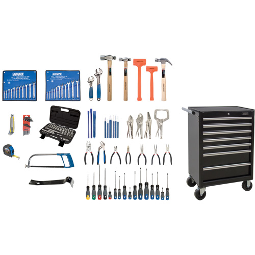 Intermediate Tool Set with Steel Chest, 112 Pieces Maritime Industrial Rubber