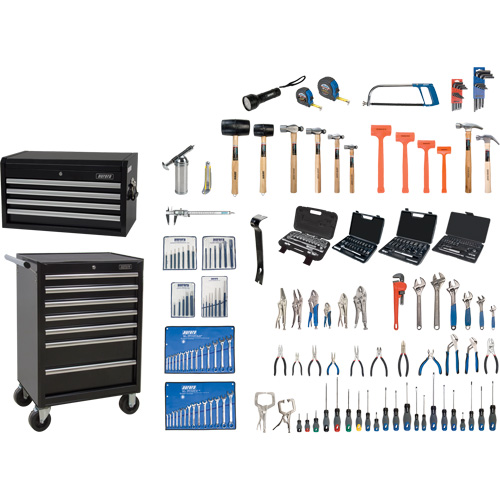 Master Tool Set with Steel Chest and Cart, 236 Pieces Maritime Industrial Rubber
