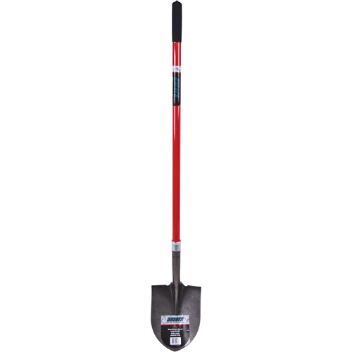 Heavy-Duty Round Point Shovel, Carbon Steel Blade, Fibreglass, Straight Handle Maritime Industrial Rubber