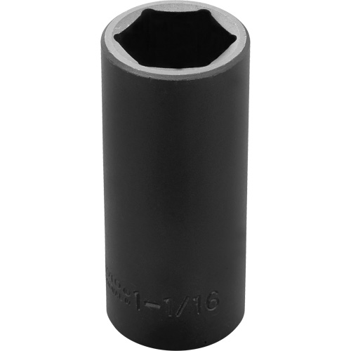 Socket, Impact, 1-1/16", 1/2" Drive, 6 Points, Deep Maritime Industrial Rubber