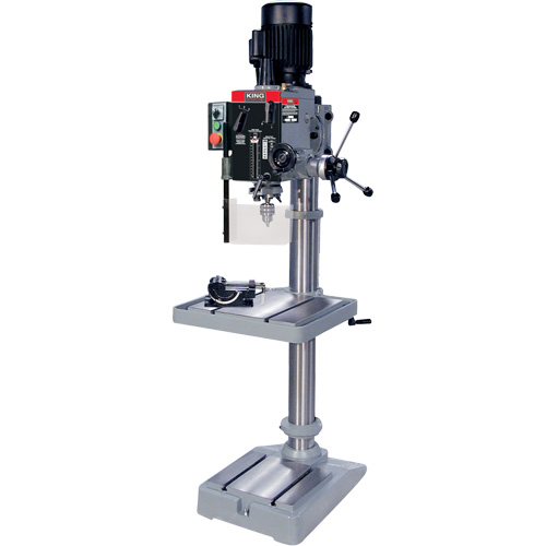 Gearhead Drilling Machine, 1/2" Chuck, 6 Speed(s), 19-1/2" W x 21-3/4" L, #3 Morse Maritime Industrial Rubber