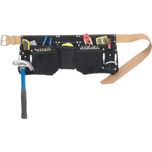 Journeyman's Carpenter Tool Belt, Leather, Black Maritime Industrial Rubber