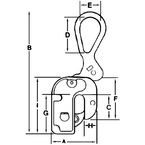 GX Structural Short Leg Plate Clamp, 2000 lbs. (1 tons), 1/16" - 3/4" Jaw Opening Maritime Industrial Rubber
