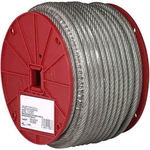 C&acirc;ble m&eacute;tallique, 250' (76,2 m) x 1/8", 340 lb (0,17 tonne), Rev&ecirc;tement de vinyle Maritime Industrial Rubber