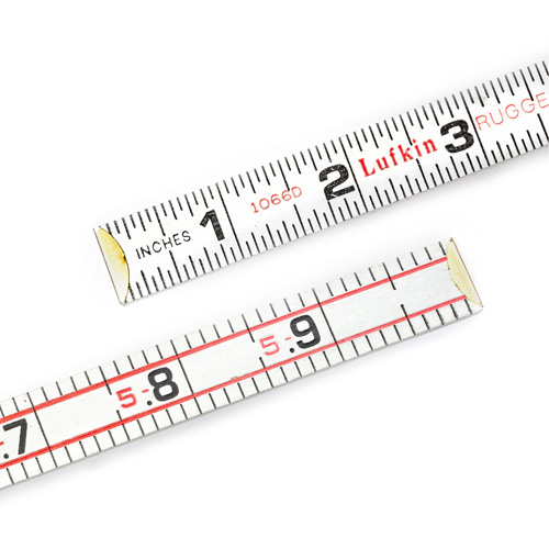 R&egrave;gle en bois pliante, 6' lo, Bois, Graduations de 1/6" Maritime Industrial Rubber