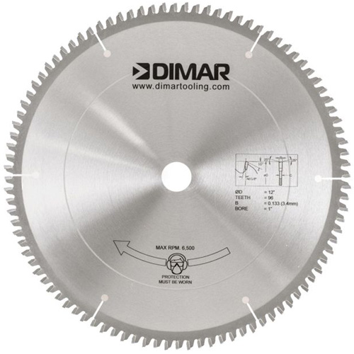 Lame de scie pour coupe de m&eacute;lamine, 12", 96 dents, Pour Bois Maritime Industrial Rubber