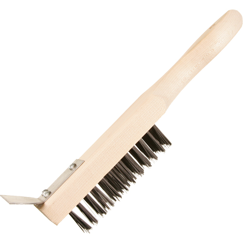 Brosse de nettoyage avec racloir, Acier, 5 x 13 rangs de fils, Longueur 11-3/8" Maritime Industrial Rubber