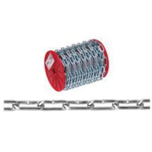 Straight Link Coil Chain, Low Carbon Steel, 2/0 x 120' (36.6 m) L, 520 lbs. (0.26 tons) Load Capacity Maritime Industrial Rubber